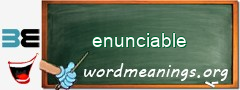 WordMeaning blackboard for enunciable